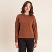 Pull col rond marron fonc&eacute; femme