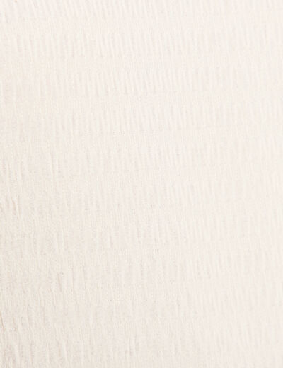 blouse macramé col V manches 3/4 ecru femme