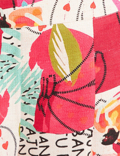 Pantalon large à pinces rose femme