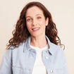 Veste ample en jean manches longues bleu femme