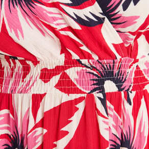 Robe midi évasée fluide rouge femme