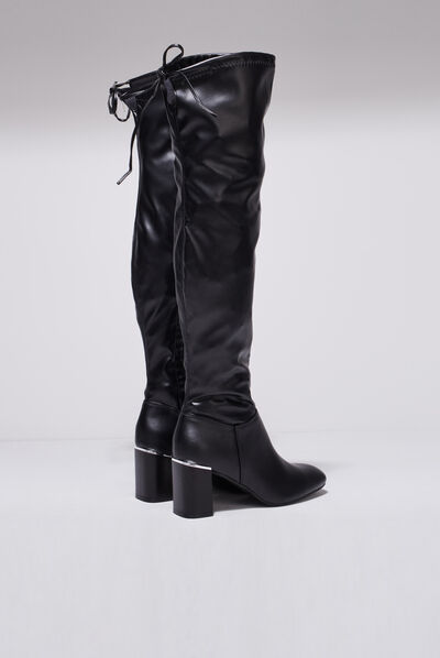 Bottes hautes à talons noir femme