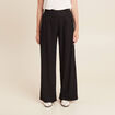 Pantalon large taille haute noir femme