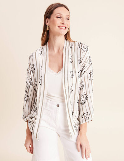 Kimono avec poches vert clair femme