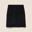Jupe en velours longueur genoux noir femme