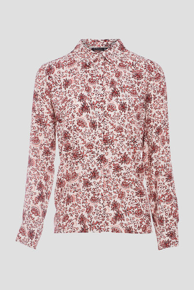 Chemise manches longues ecru femme
