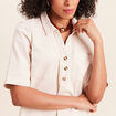 Robe courte en coton ivoire femme