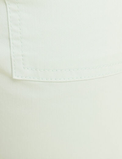 Pantalon coupe droite à coulisse vert clair femme
