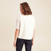 Gilet sans manches sans col ecru femme