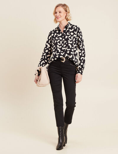 Chemise manches longues noir femme