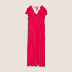 Robe longue droite fluide rose fushia femme