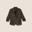 Veste cintr&eacute;e manches 3/4 col ch&acirc;le vert kaki femme