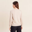 Pull cintr&eacute; col rond manches longues couleur or femme