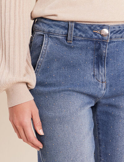 Jean avec strass denim stone femme