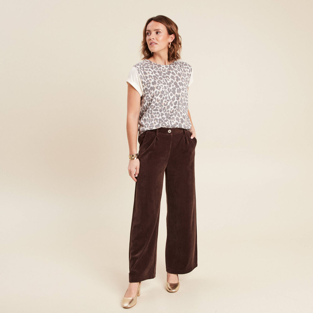 Pull sans manches ecru femme