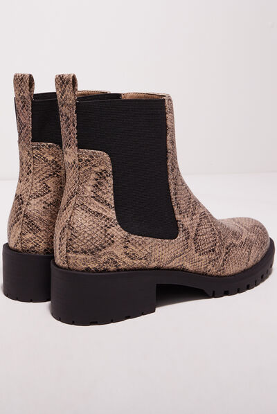Bottines chelsea à talons sable femme
