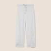Pantalon fluide coupe barrel bleu femme
