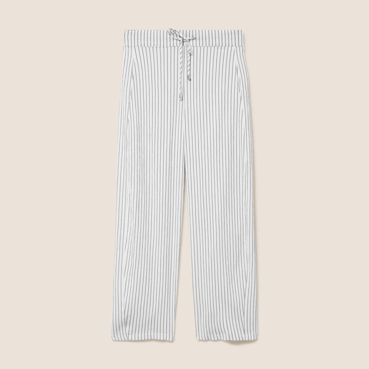 Pantalon fluide coupe barrel bleu femme