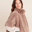 Poncho taupe femme