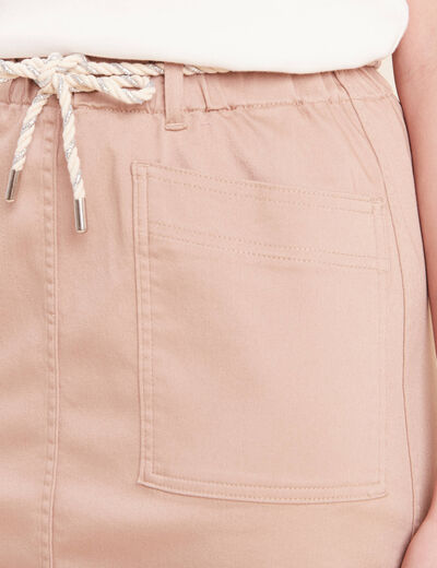 Jupe droite r&eacute;versible marron femme
