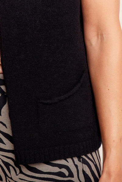 Gilet sans manches noir femme