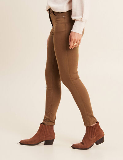 Pantalon léger taille standard 7/8ème taupe femme