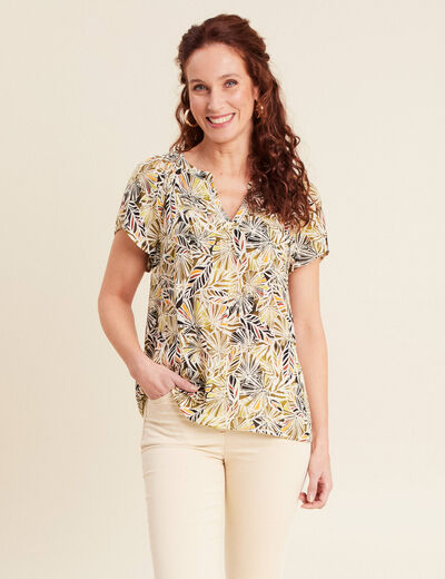 Blouse manches courtes vert femme