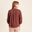Blouse col tunisien manches 3/4 taupe femme