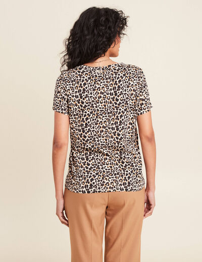 T-shirt manches courtes beige femme