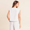 Blouse sans manches col rond doubl&eacute; gris fonc&eacute; femme