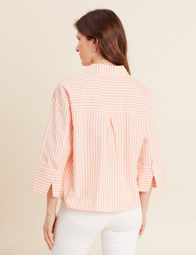 Chemise manches 3/4 orange femme