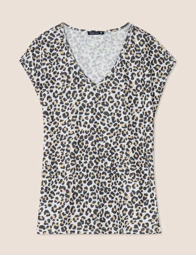 T-shirt manches courtes creme femme