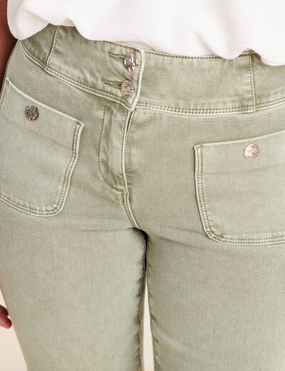 Jean coupe bootcut taille haute vert clair femme
