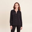 Chemise manches longues noir femme