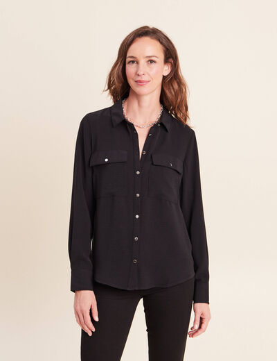 Chemise manches longues noir femme