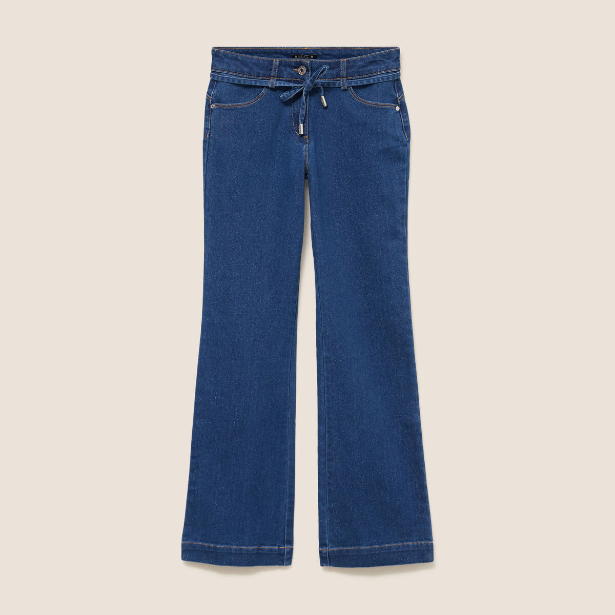 Jean coupe bootcut taille bascul&eacute;e denim stone femme