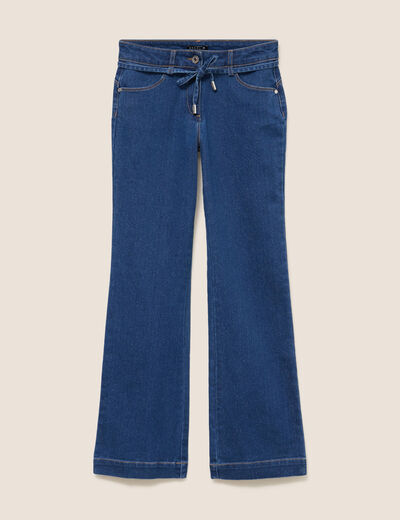 Jean coupe bootcut taille bascul&eacute;e denim stone femme