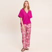 Chemisette effet boule manches courtes violet clair femme
