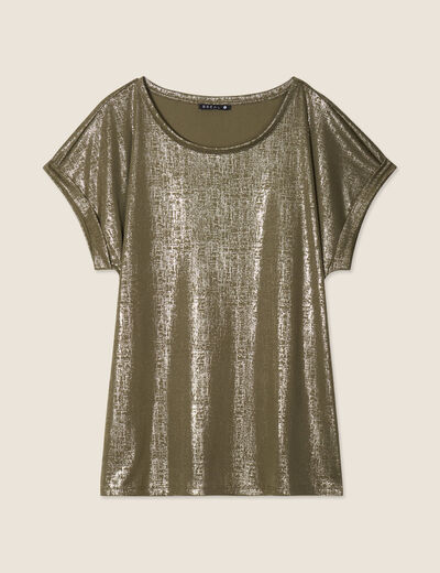T-shirt manches courtes vert olive femme
