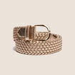 Ceinture tressée métalissée couleur or femme