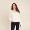 Pull confectionné en France ecru femme