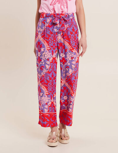Pantalon flou rouge femme