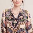 Blouse manches longues bleu femme