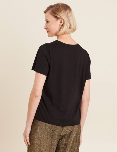 T-shirt manches courtes noir femme