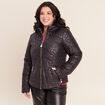 Doudoune d&eacute;perlante droite zipp&eacute;e noir femme