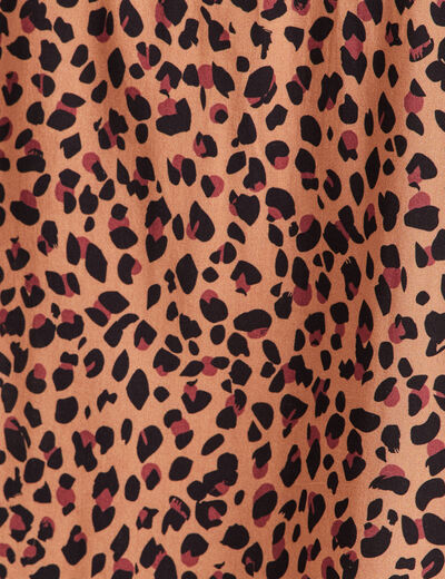 Chemise cintr&eacute;e manches longues fluide marron femme