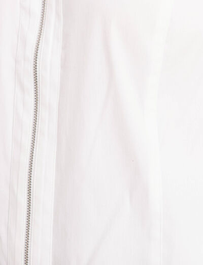 Chemise manches longues zippée blanc femme