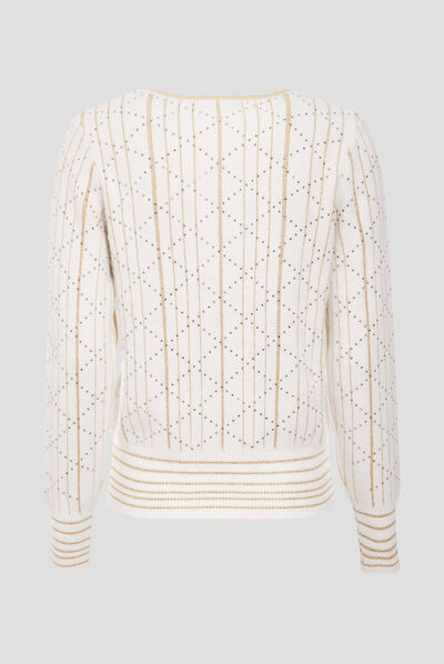 Pull manches longues ecru femme