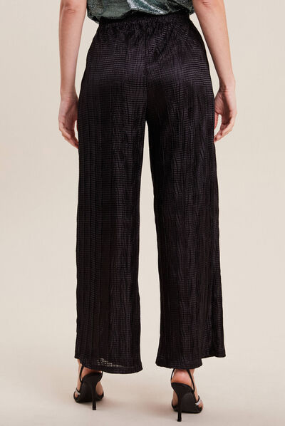 Pantalon large flou noir femme