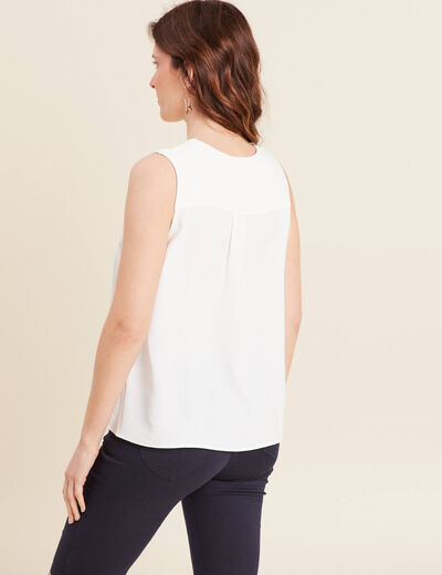 Blouse sans manches blanc femme
